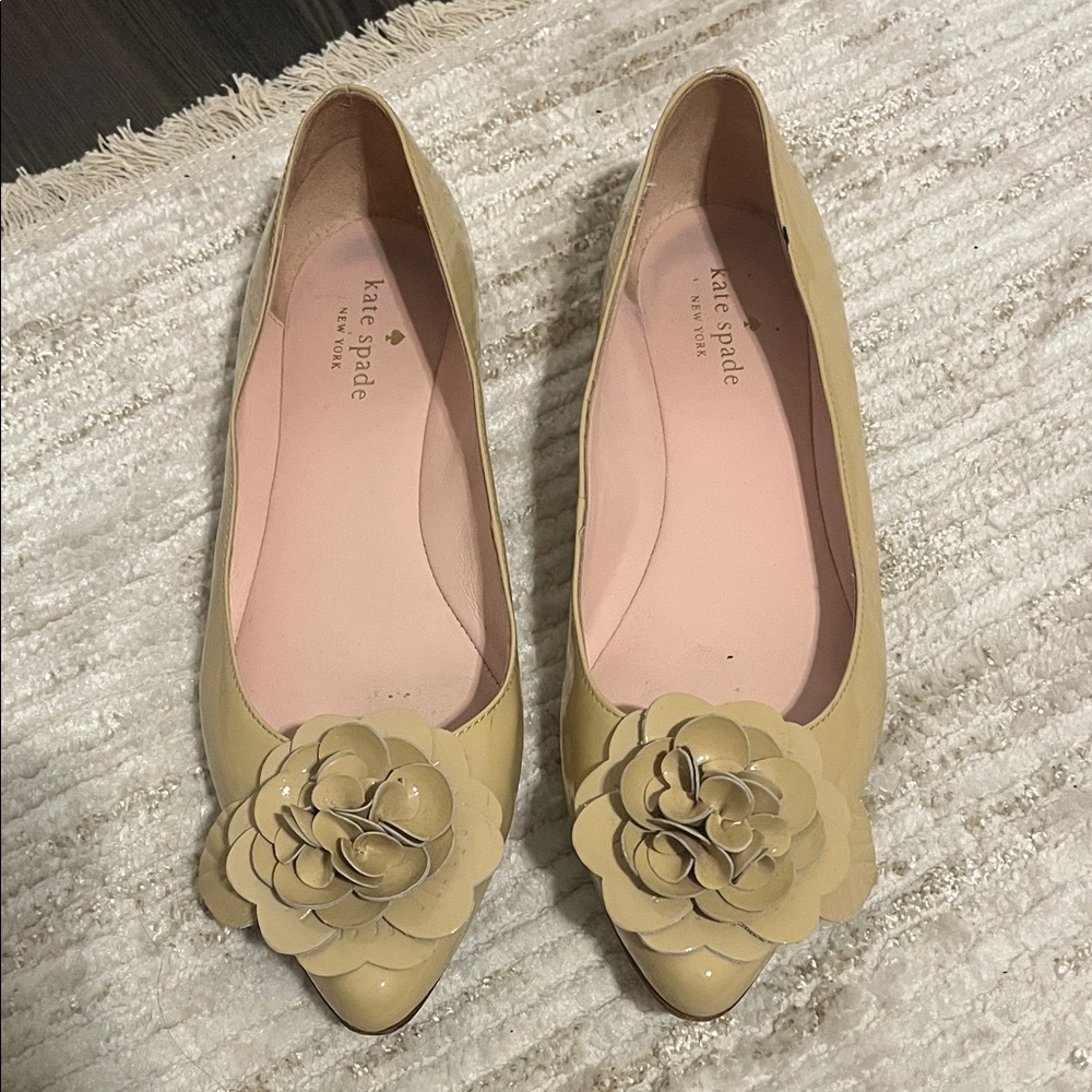 Kate Spade Tan Flower-Adorned Flats - Picture 2 of 5